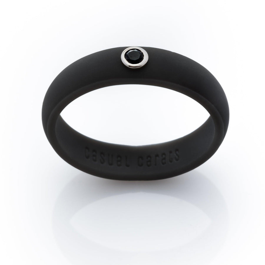 Silicone Black Diamond Wedding Band