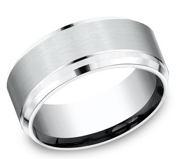 Cobalt Satin/Polished Mens Wedding Band