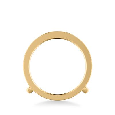 14k Yellow Insert Round Diamond Wedding Band