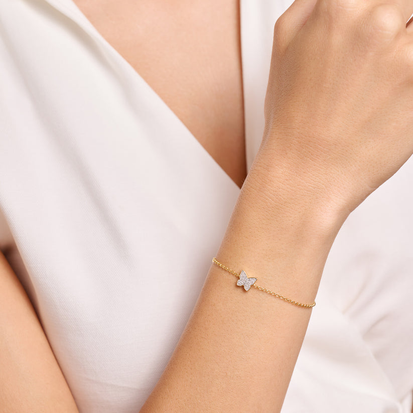 Sterling Silver Yellow Cable Link Bracelet