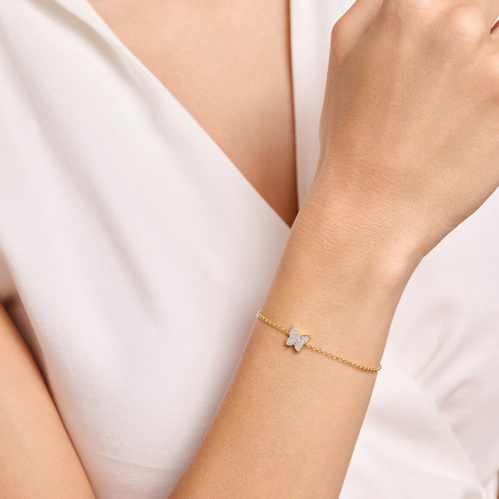 Sterling Silver Yellow Cable Link Bracelet