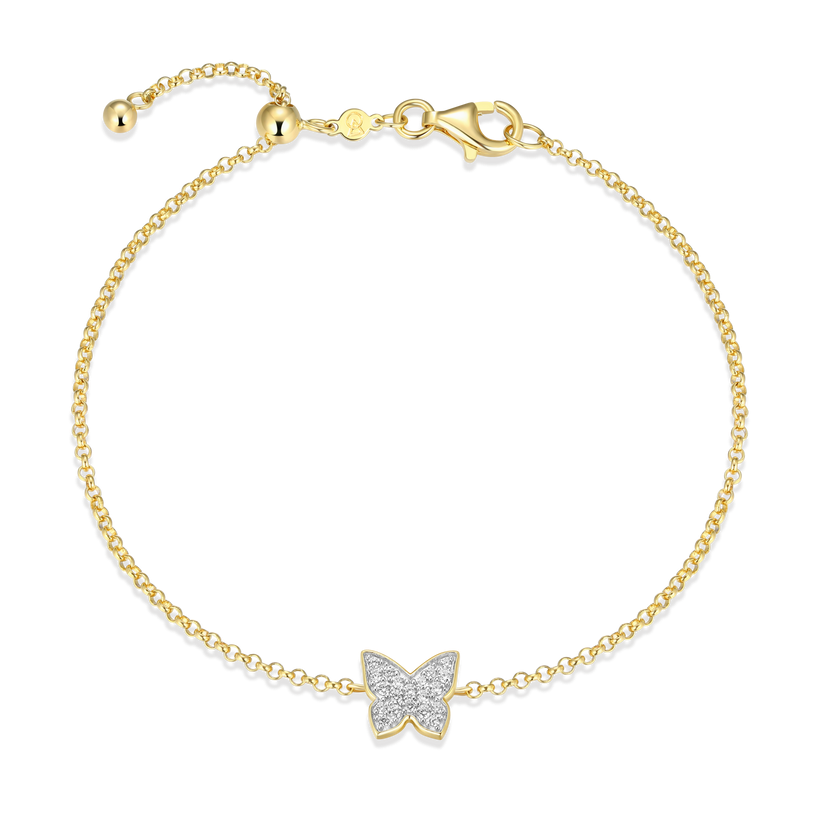 Sterling Silver Yellow Cable Link Bracelet