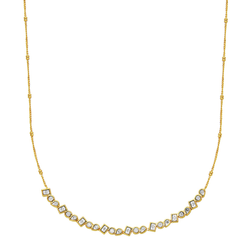 Lab-Grown Diamond Abacus Bead &amp; Illusion Various Shape Pendant Necklace