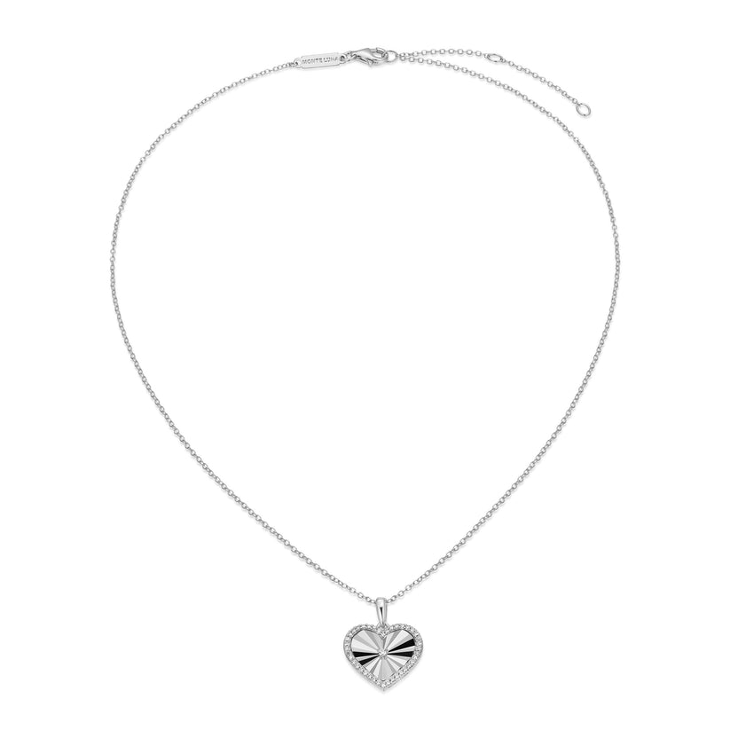 Sterling Silver Lab Grown Diamond Heart Necklace