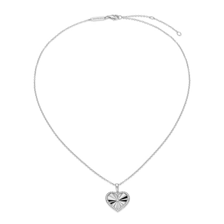 Sterling Silver Lab Grown Diamond Heart Necklace