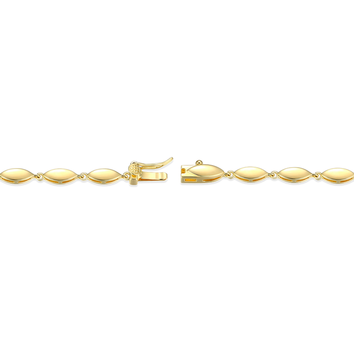 Gold-Plated Sterling Silver Marquise &amp; Bezel Set Lab Grown Diamond Line Necklace