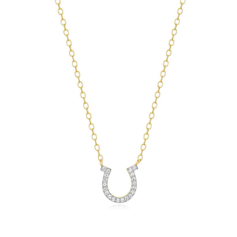Horseshoe Pendant Necklace Gold-Plated Sterling Silver