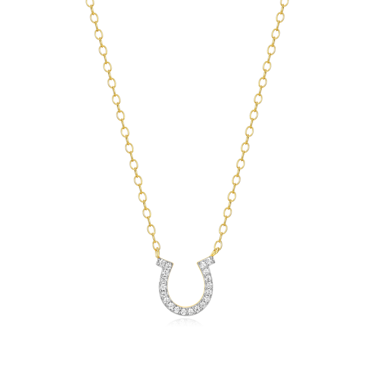 Horseshoe Pendant Necklace Gold-Plated Sterling Silver