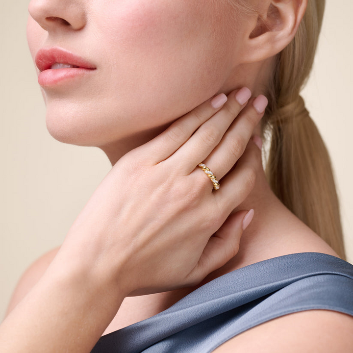 Twist Stackable Ring Gold-Plated Sterling Silver