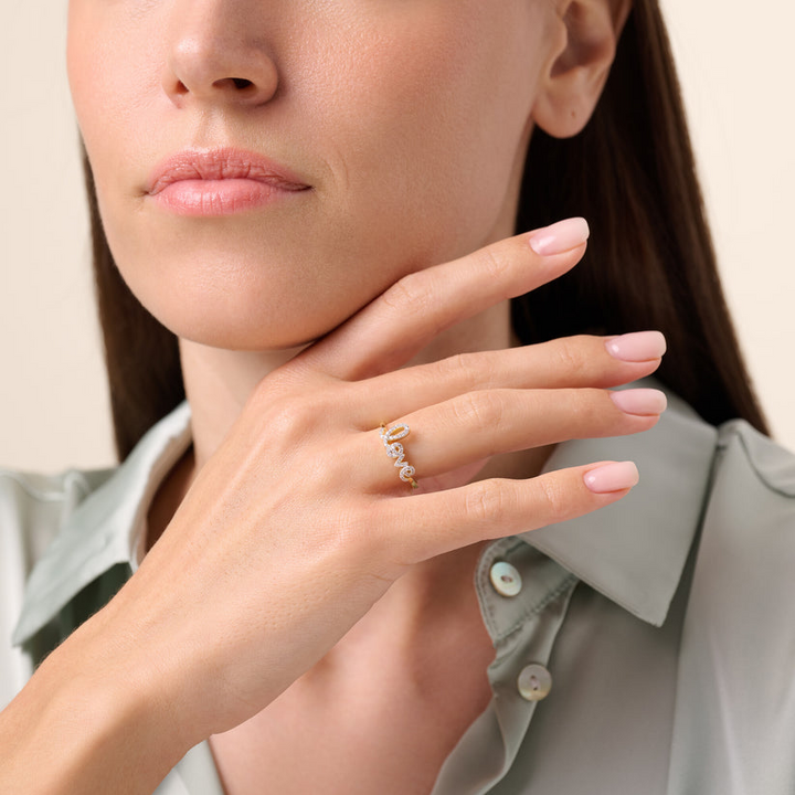 Love Statement Ring Gold-Plated Sterling Silver
