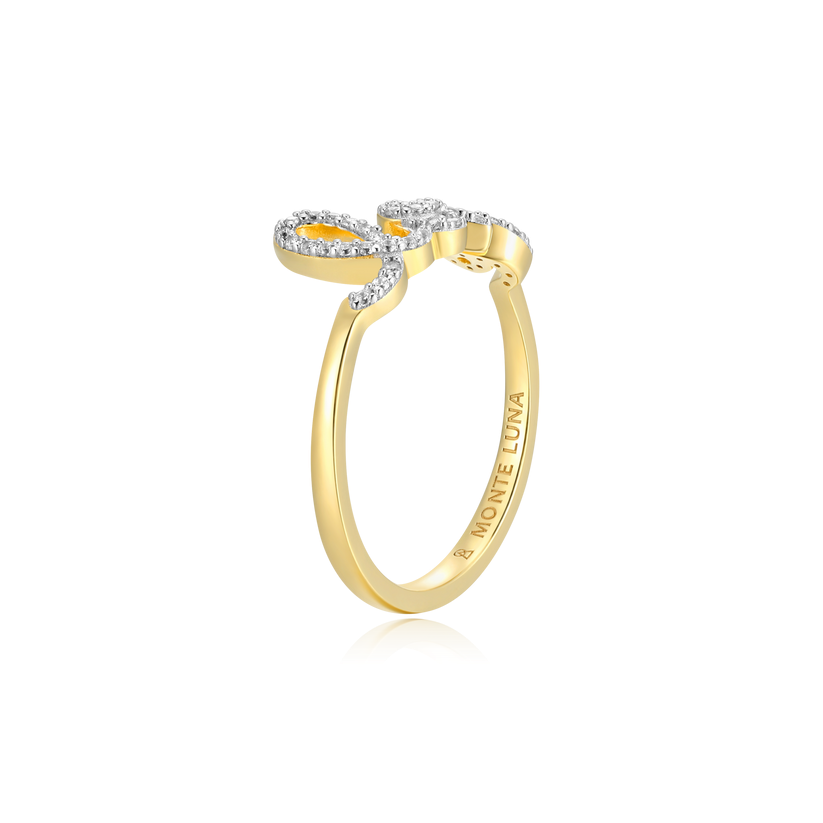 Love Statement Ring Gold-Plated Sterling Silver