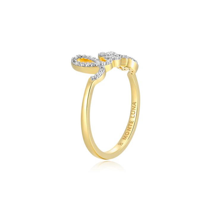 Love Statement Ring Gold-Plated Sterling Silver