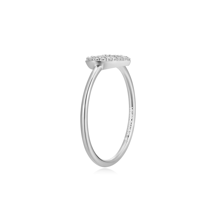 Open Heart Ring Lab Grown Diamonds Sterling Silver