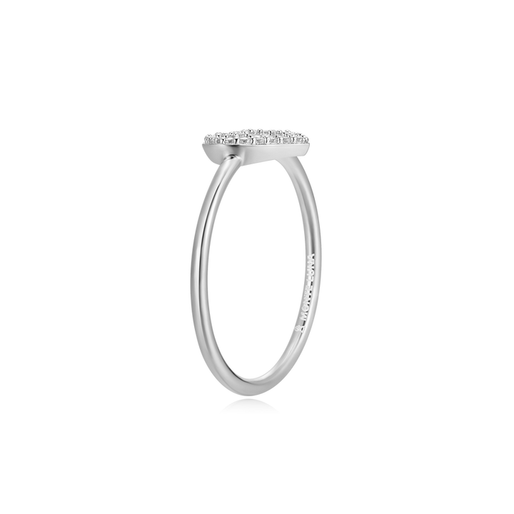 Open Heart Ring Lab Grown Diamonds Sterling Silver