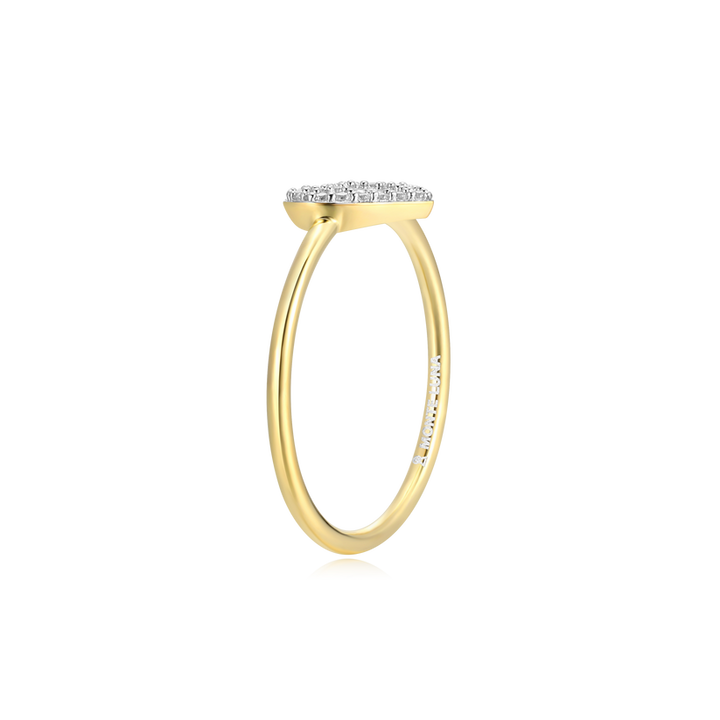Open Heart Ring with Lab Grown Diamonds &amp; Gold-Plated Sterling Silver