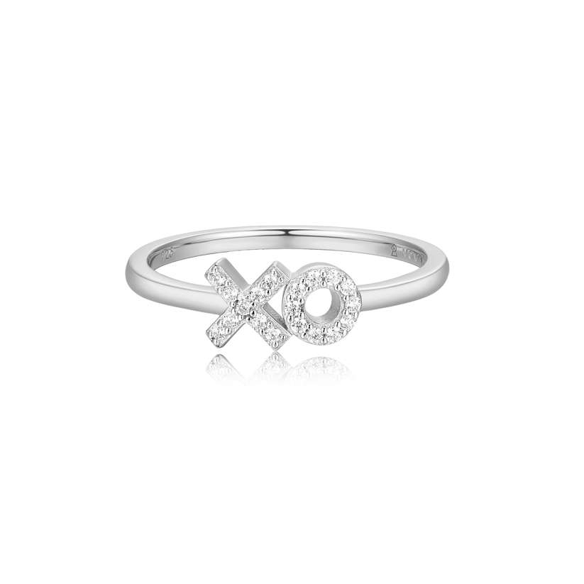 XO Stackable Ring Lab Grown Diamonds Sterling Silver
