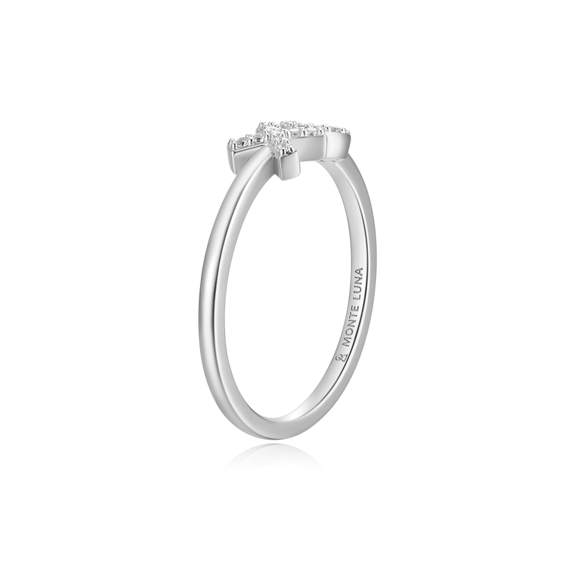 XO Stackable Ring Lab Grown Diamonds Sterling Silver