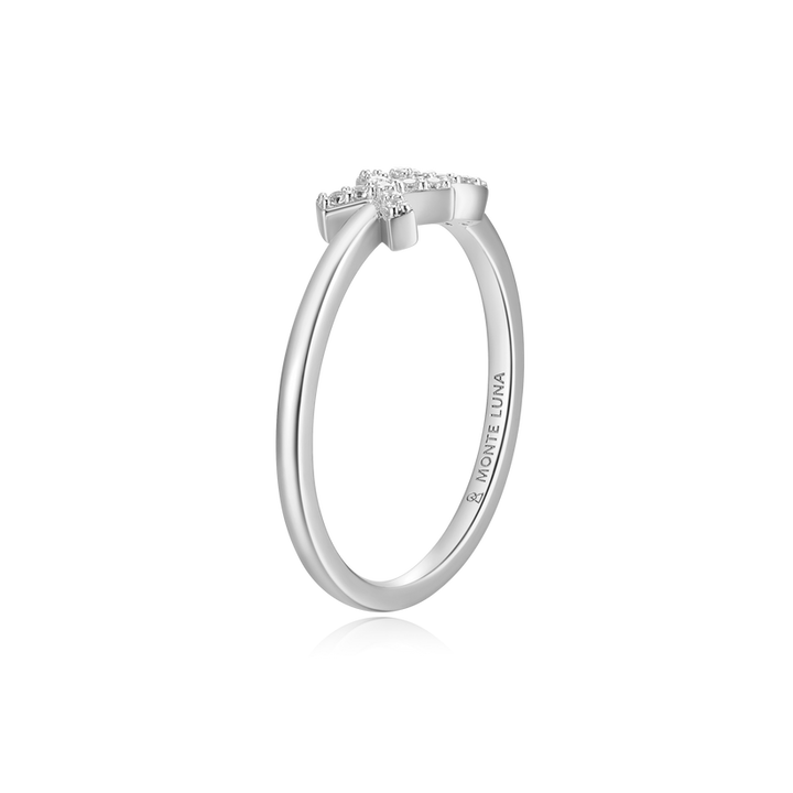 XO Stackable Ring Lab Grown Diamonds Sterling Silver