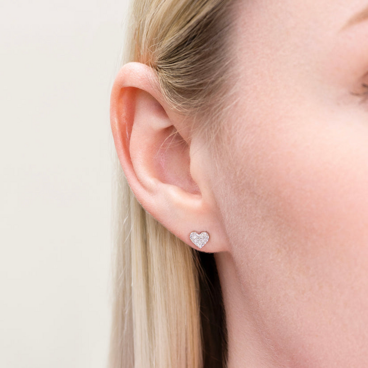 Heart Earrings Sterling Silver