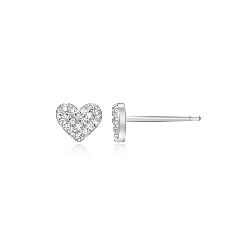 Heart Earrings Sterling Silver