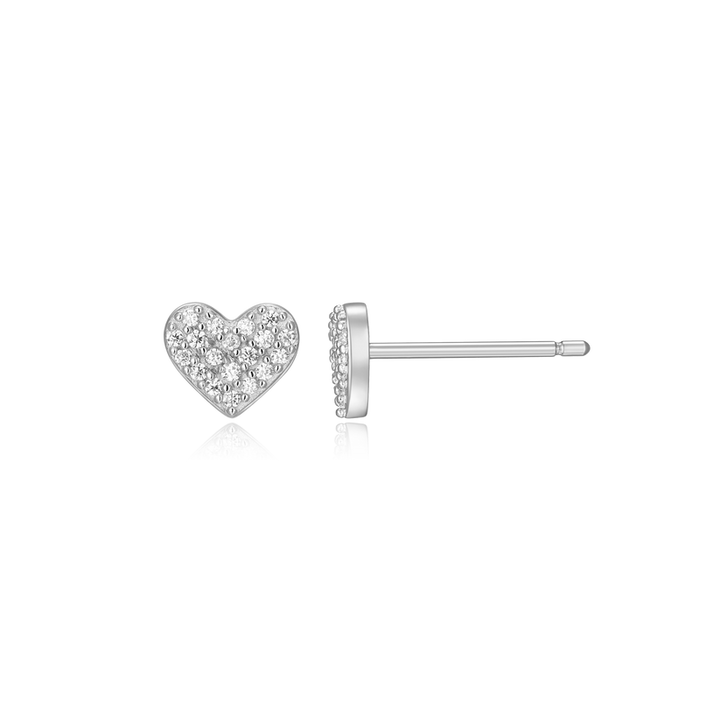 Heart Earrings Sterling Silver