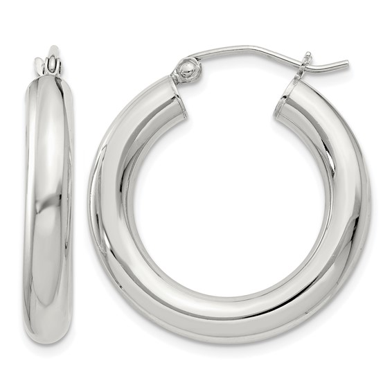 Sterling Silver Medium Hoop Earrings