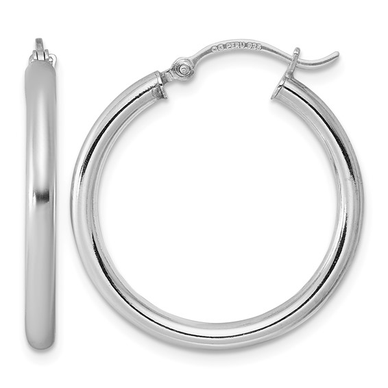 Sterling Silver Medium Hoop Earrings