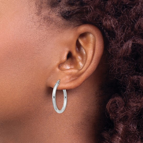 Sterling Silver Medium Hoop Earrings