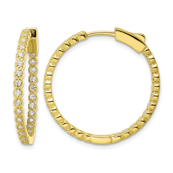 Sterling Silver Yellow Large Hoop Earrings