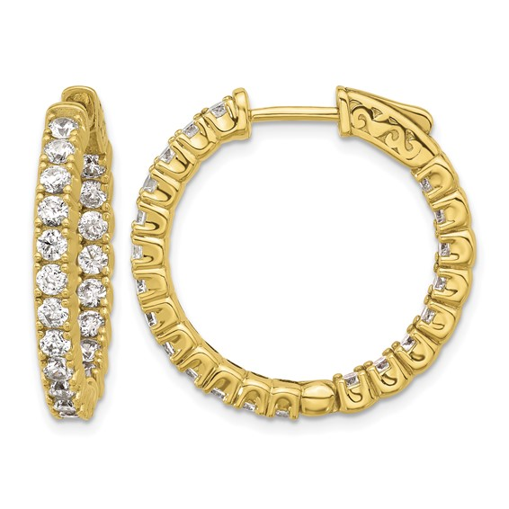 Sterling Silver Yellow Medium Hoop Earrings