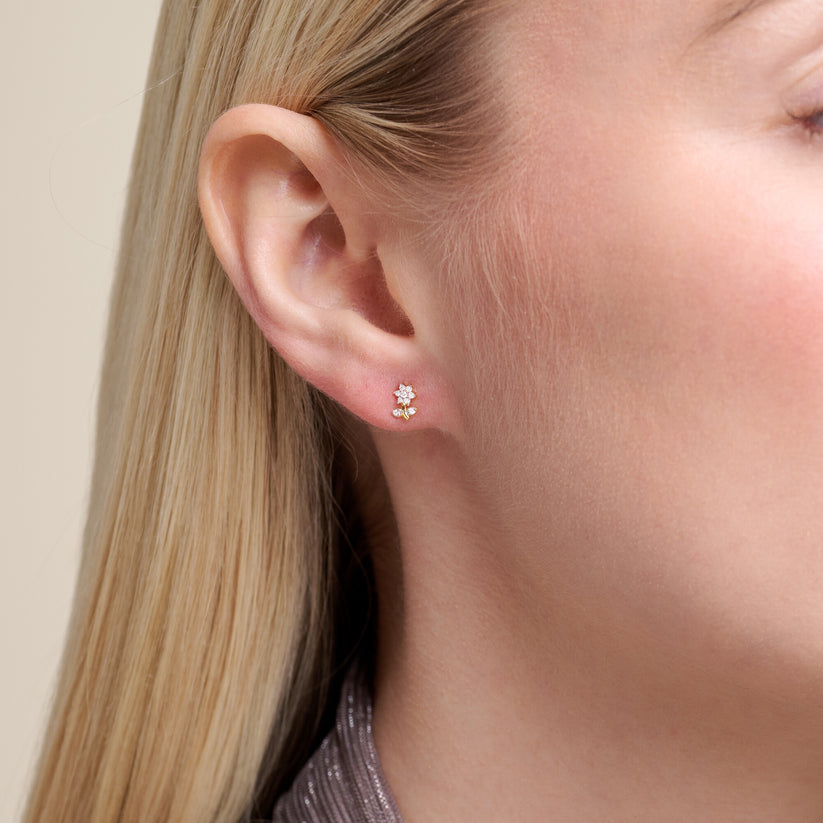 Flower Stud Earrings in Gold-Plated Sterling Silver