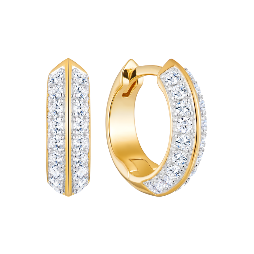 Knife Edge Hoop Earrings Gold-Plated Sterling Silver