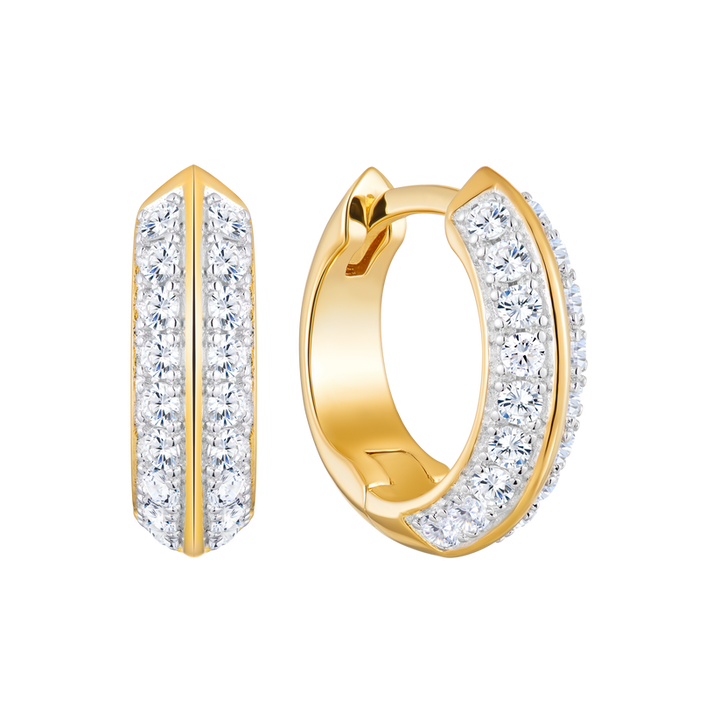 Knife Edge Hoop Earrings Gold-Plated Sterling Silver
