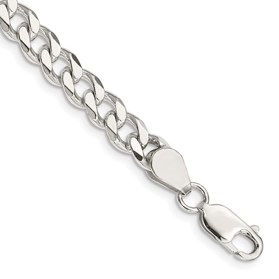 Sterling Silver White Curb Bracelet