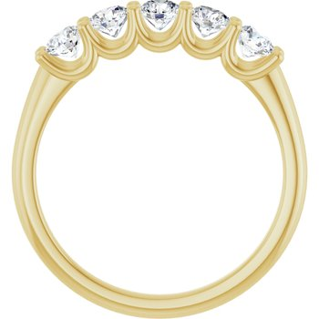 14k Yellow Common Prong 0.75ctw Round Diamond Wedding Band