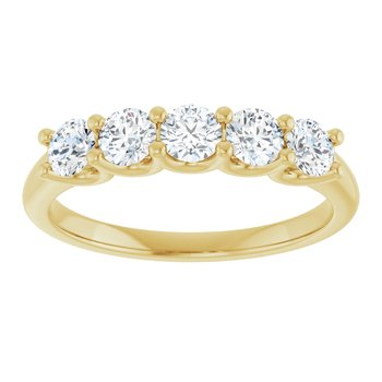 14k Yellow Common Prong 0.75ctw Round Diamond Wedding Band