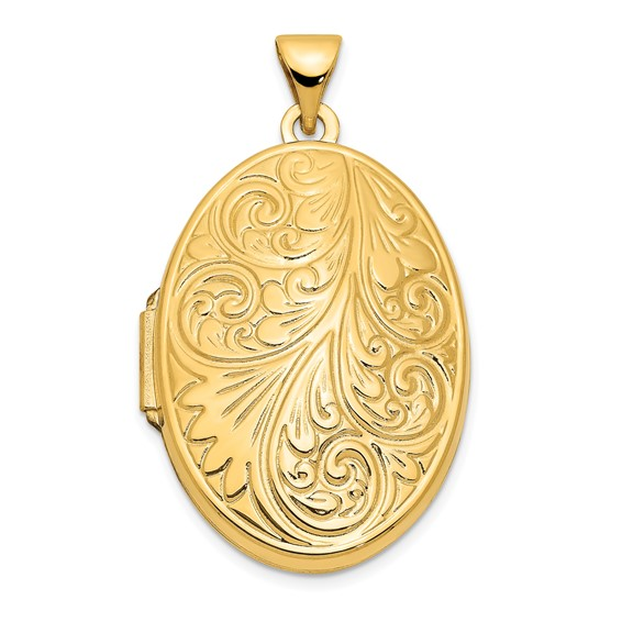 14k Yellow Gold Oval Locket