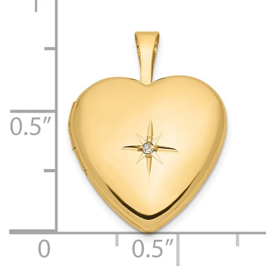 14k Yellow Gold Heart Locket Charm
