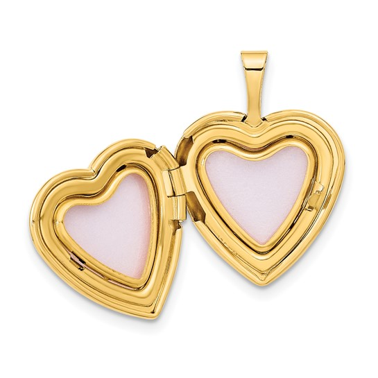 14k Yellow Gold Heart Locket Charm