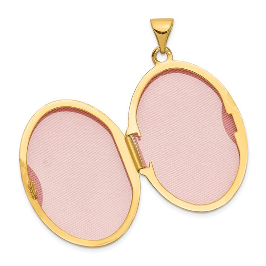 14k Yellow Gold Oval Locket Charm