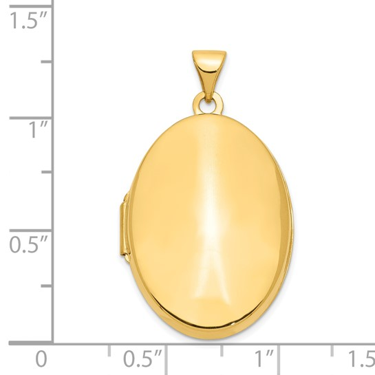 14k Yellow Gold Oval Locket Charm