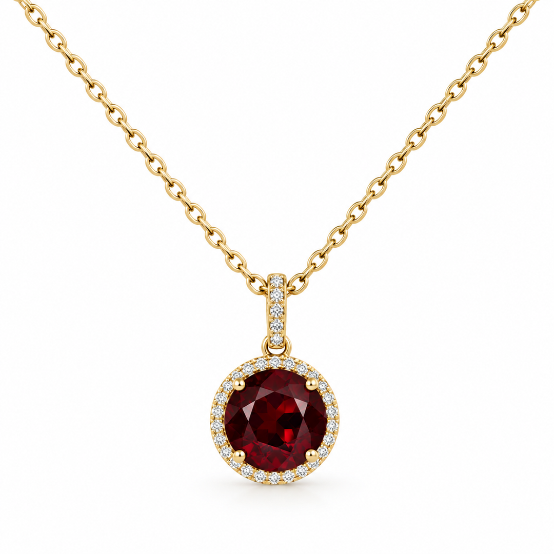 14k Yellow Garnet Necklace