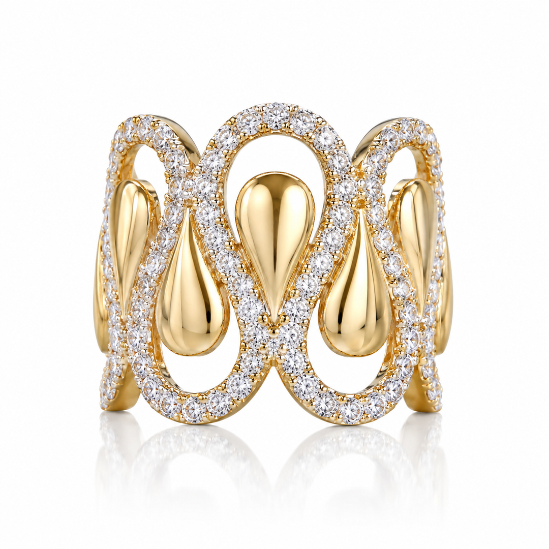 14k Yellow Cubic Zirconia Estate Ring