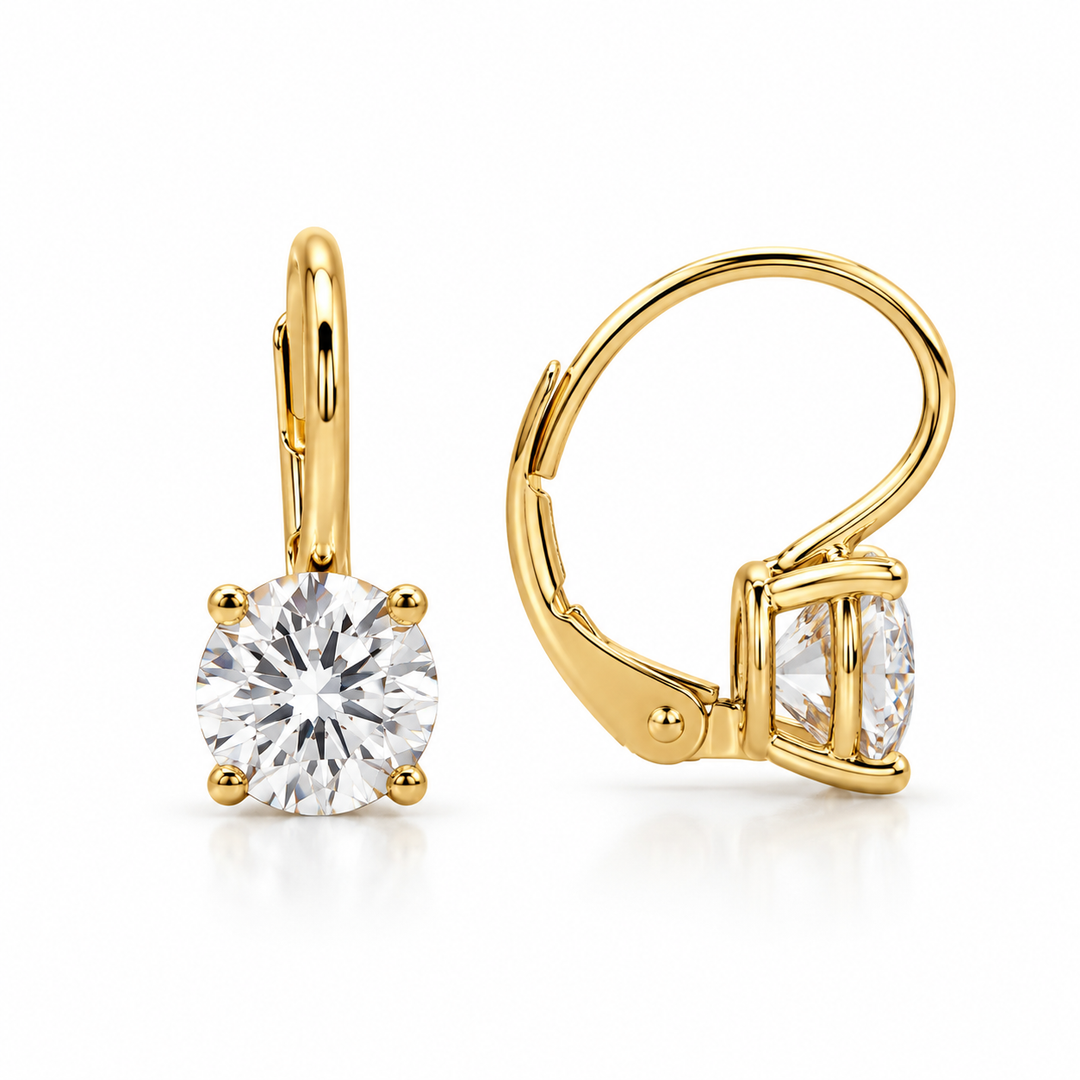 14k Yellow Lab Grown Diamond Earrings 2.00 cttw