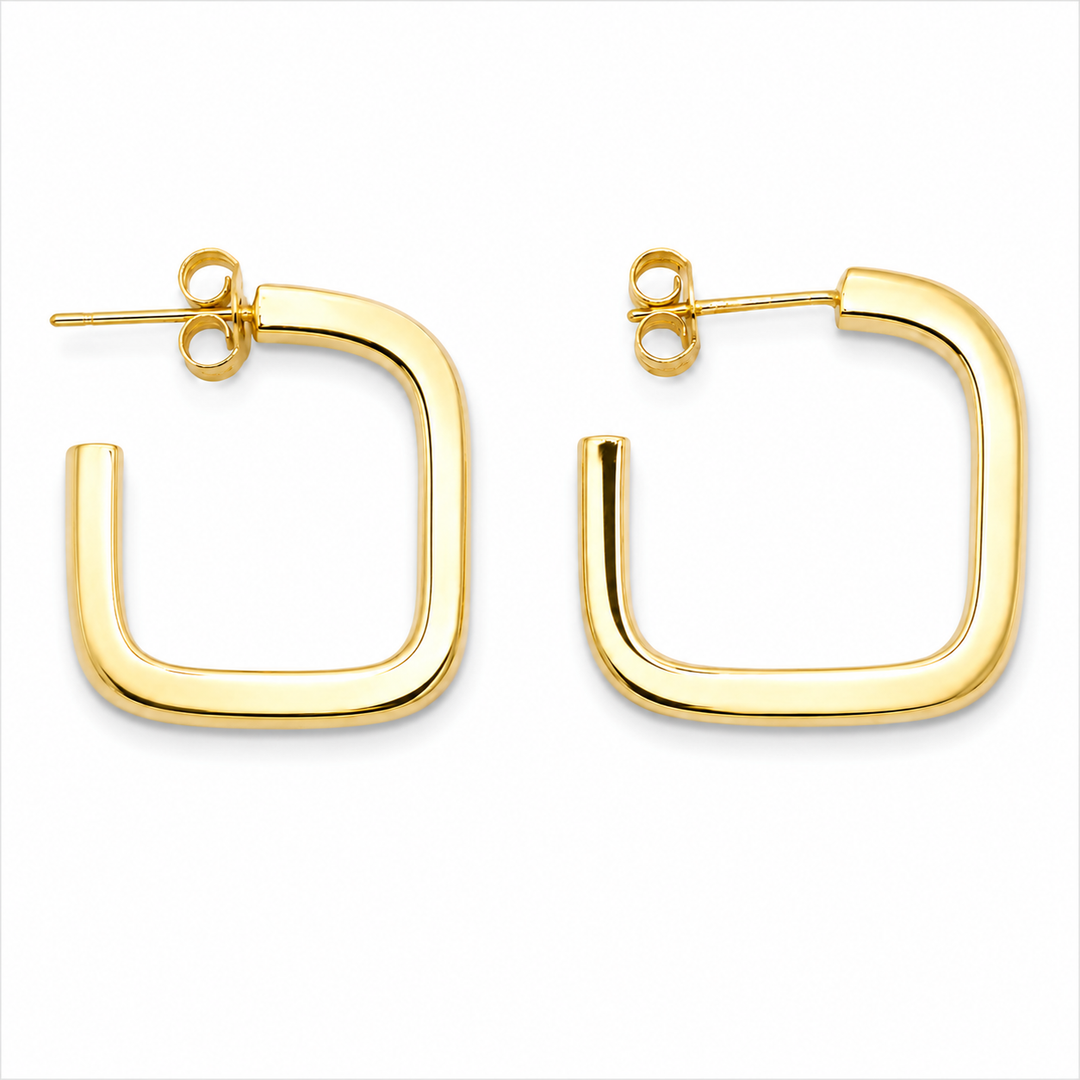 14k Yellow Gold Medium Hoop Earrings