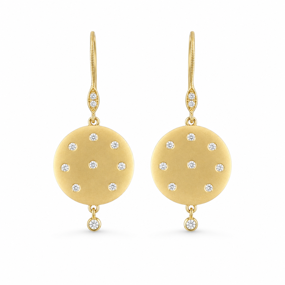 14k Yellow Gold Drop Diamond Earrings 0.30 cttw