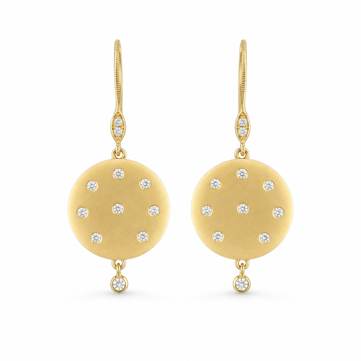 14k Yellow Gold Drop Diamond Earrings 0.30 cttw