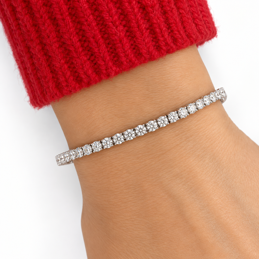 14k White Lab Grown Diamond Bracelet 5.65 cttw