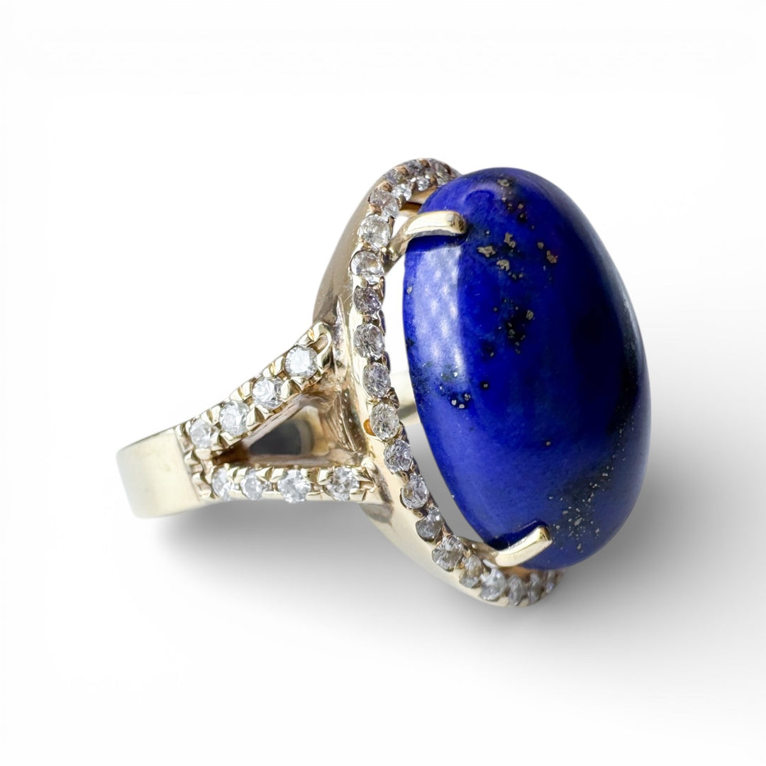 14k Yellow Gold Lapis Estate Ring
