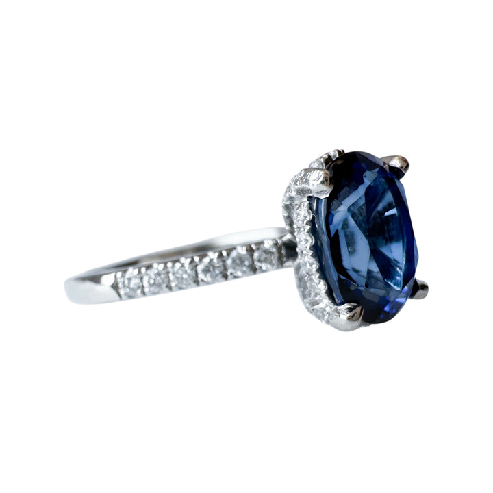 Platinum Lab Grown Sapphire Estate Ring